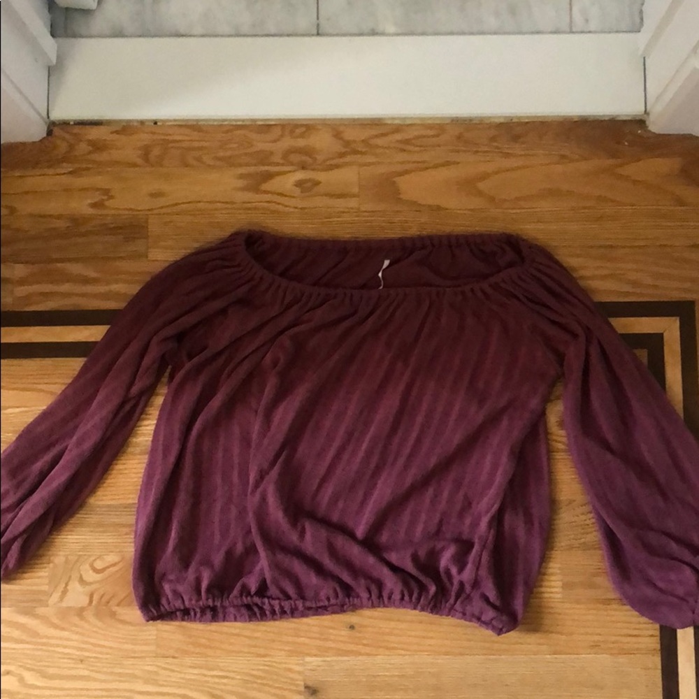 Light purple free people off the shoulder top